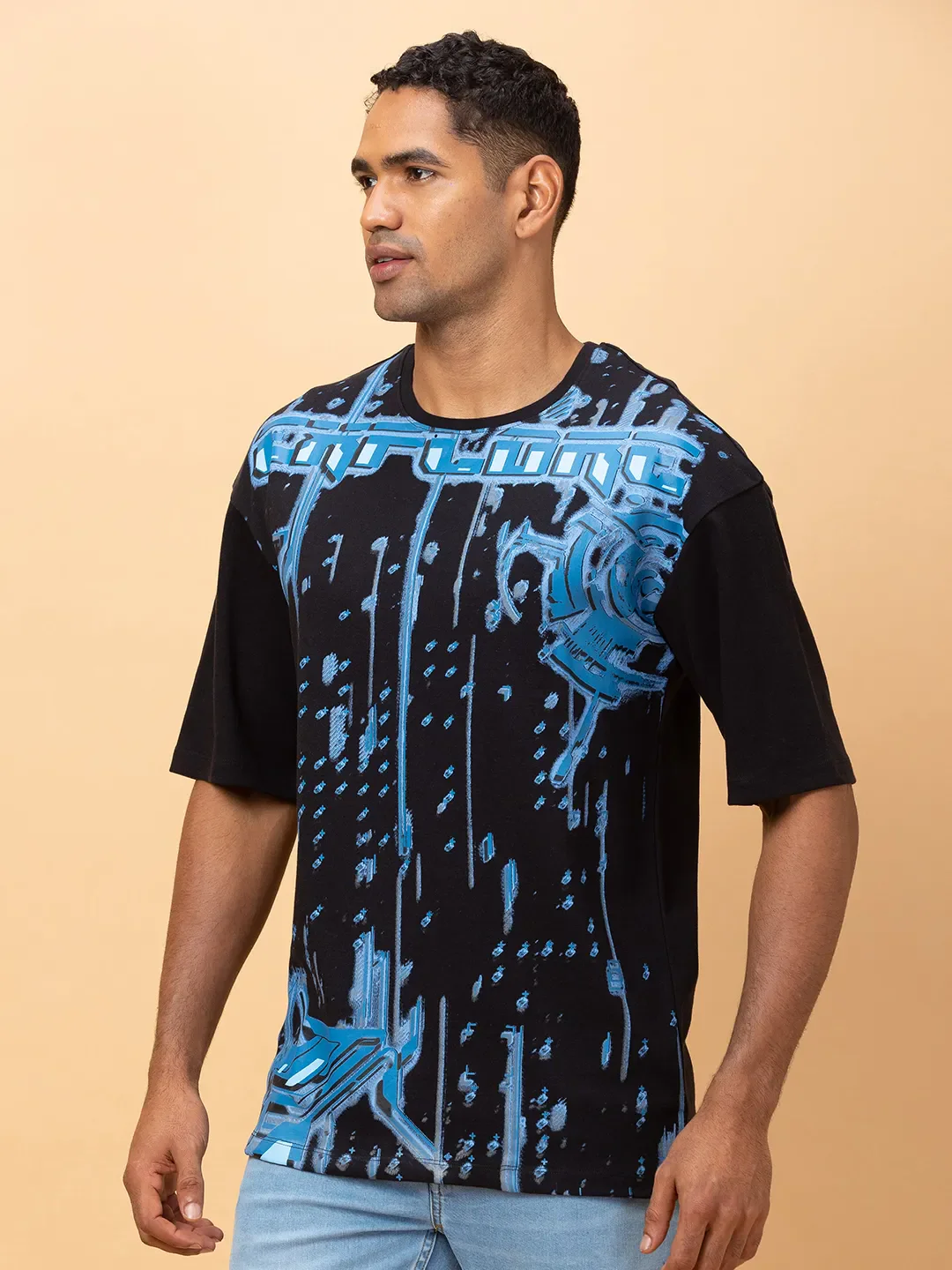 Black Regular Fit Men's Short Sleeves T-Shirt by Being Human Clothing - Image 4