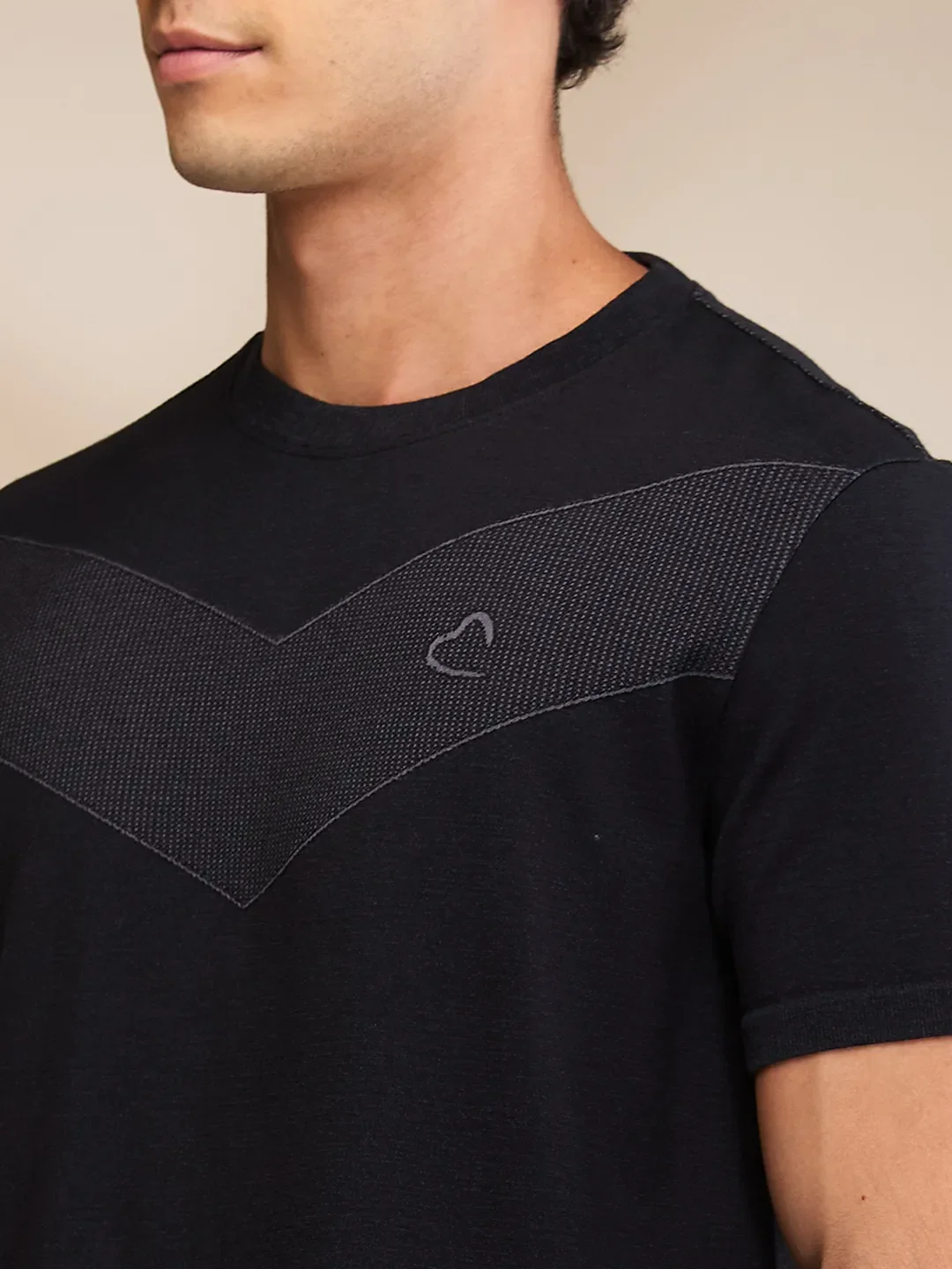 Black Regular Fit Round Neck Men's T-Shirt by Being Human Clothing - Image 5