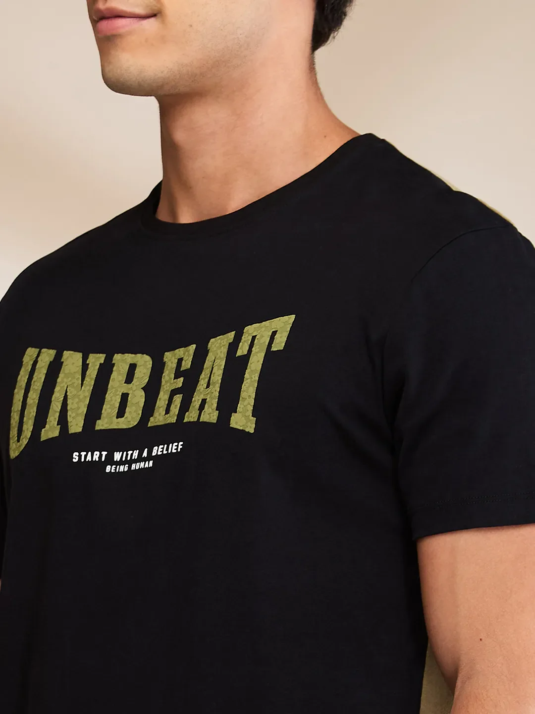 Black Regular Fit Men's Short Sleeves T-Shirt by Being Human Clothing - Image 5