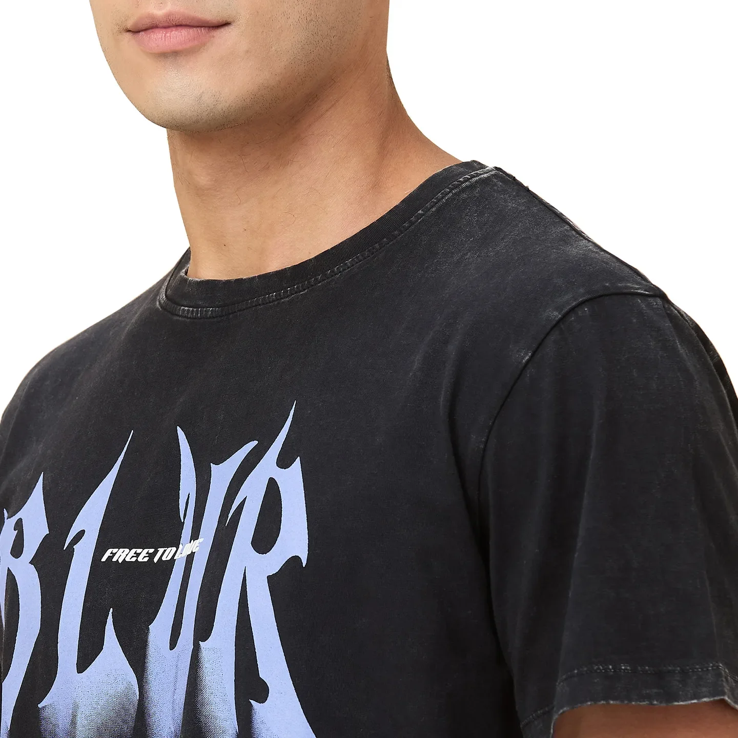 Black Easy Fit Round Neck Men's T-Shirt by Being Human Clothing - Image 5