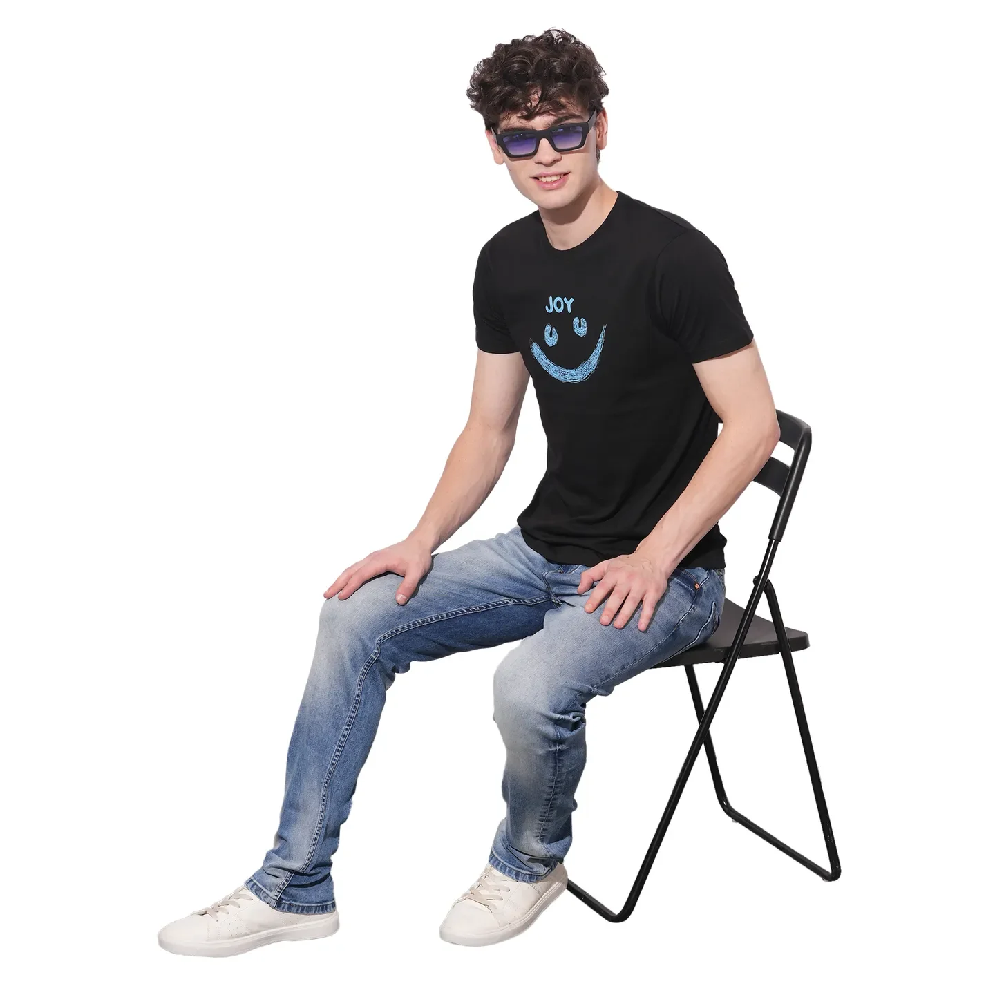 Black Slim Fit Round Neck Men's T-Shirt by Being Human Clothing - Image 4