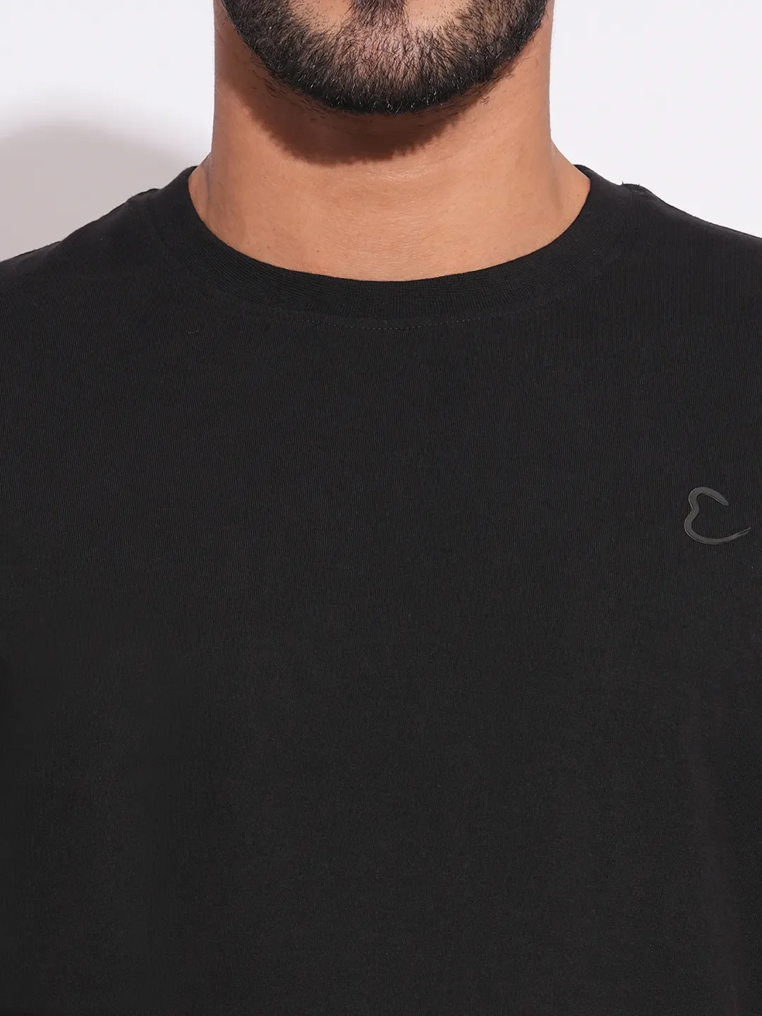 Black Easy Fit Round Neck Men's T-Shirt by Being Human Clothing - Image 5