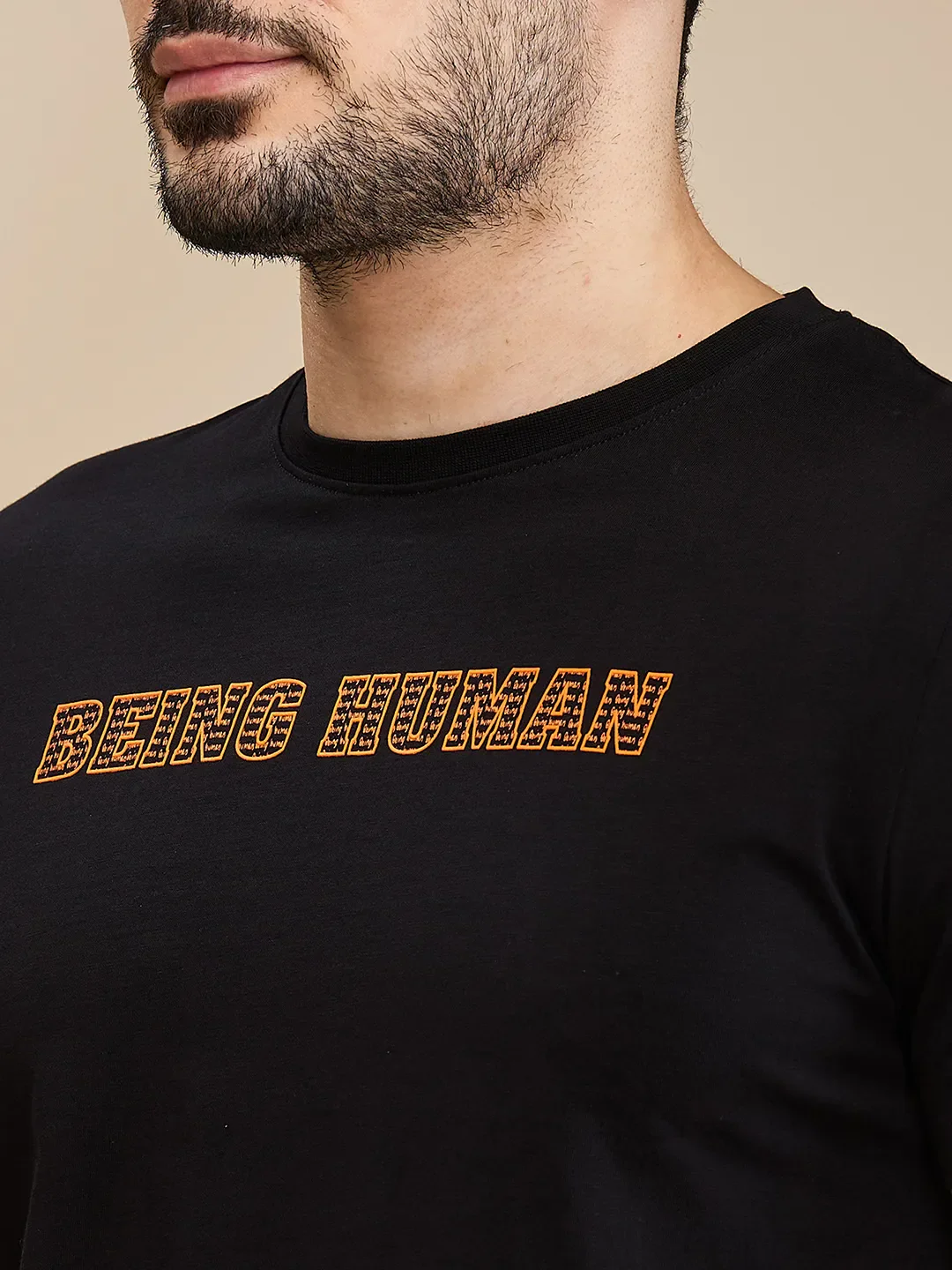 Black Regular Fit Men's Short Sleeves T-Shirt by Being Human Clothing - Image 5