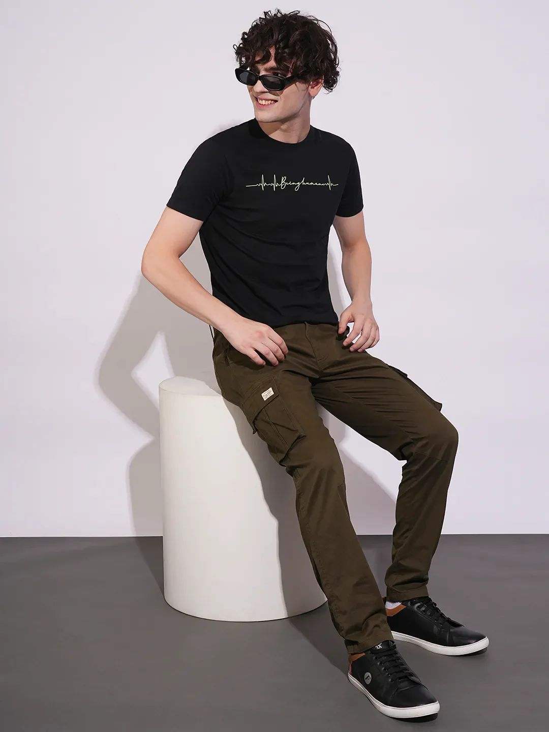 Black Regular Fit Men's Short Sleeves T-Shirt by Being Human Clothing - Image 4