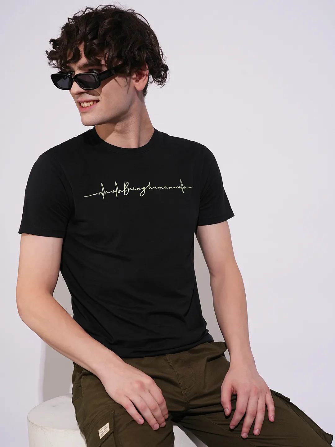 Black Regular Fit Men's Short Sleeves T-Shirt by Being Human Clothing - Image 6