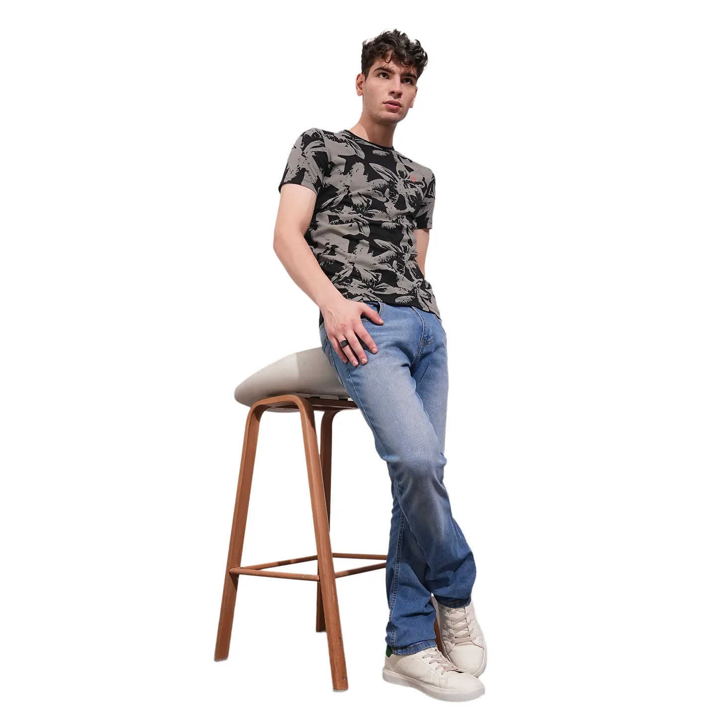 Black Regular Fit Men's Short Sleeves T-Shirt by Being Human Clothing - Image 4