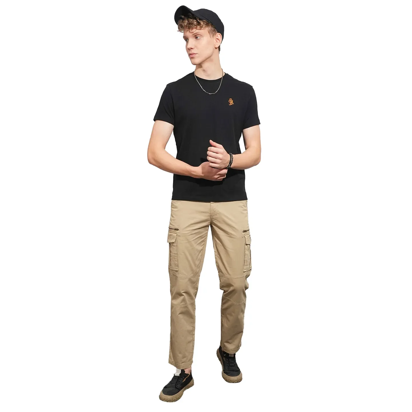 Black Regular Fit Men's Short Sleeves T-Shirt by Being Human Clothing - Image 4