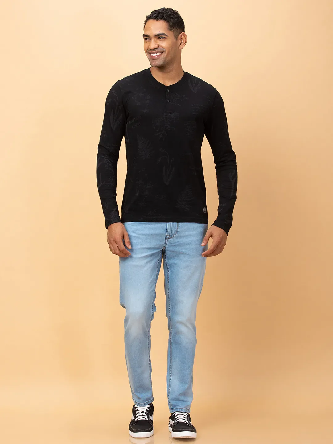 Black Sulpher Regular Fit Round Neck Men's T-Shirt by Being Human Clothing - Image 2