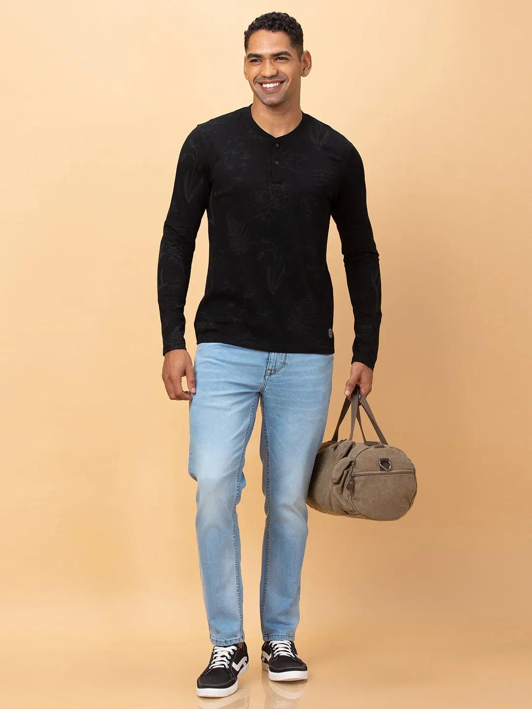 Black Sulpher Regular Fit Round Neck Men's T-Shirt by Being Human Clothing - Image 6