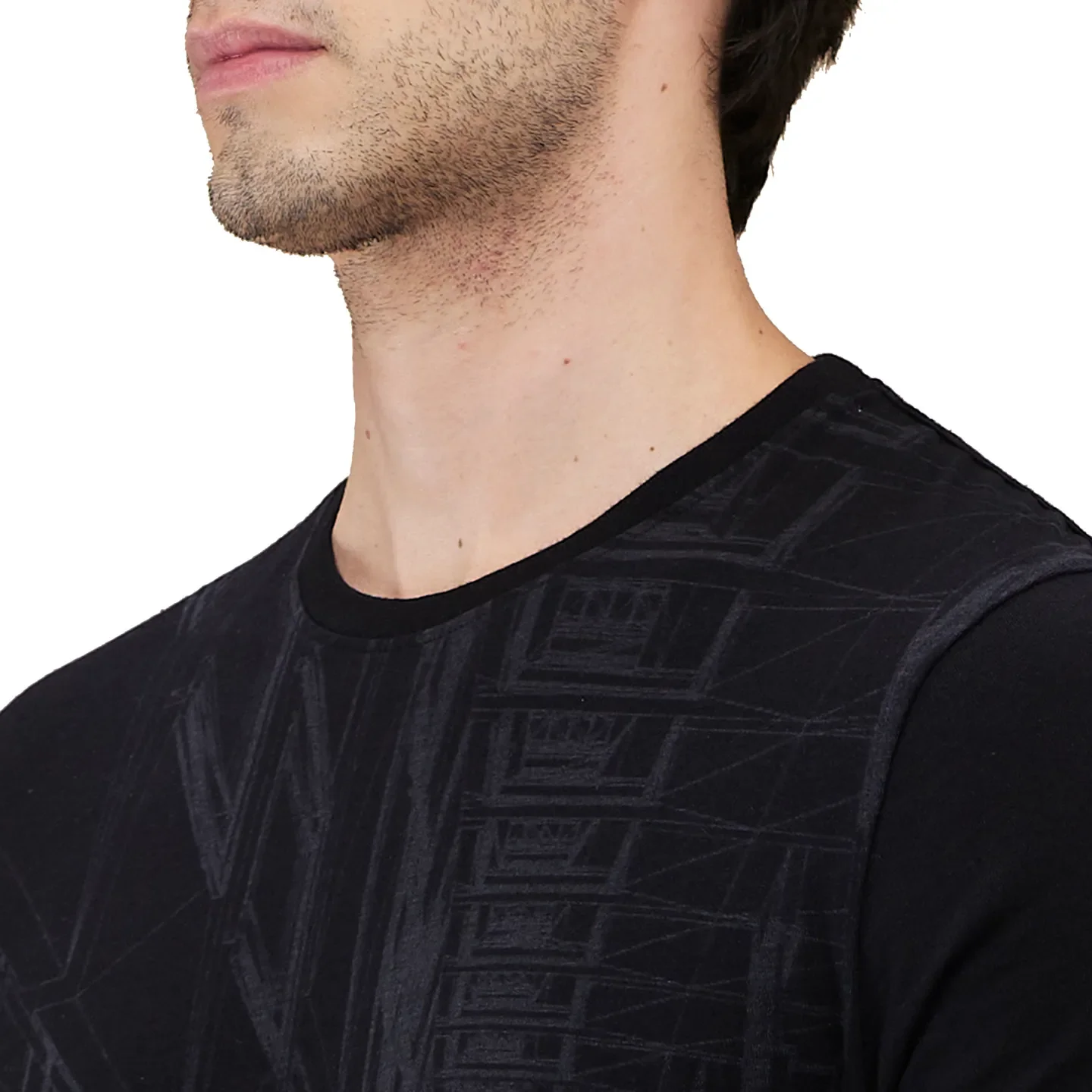 Black Sulpher Slim Fit Round Neck Men's T-Shirt by Being Human Clothing - Image 5