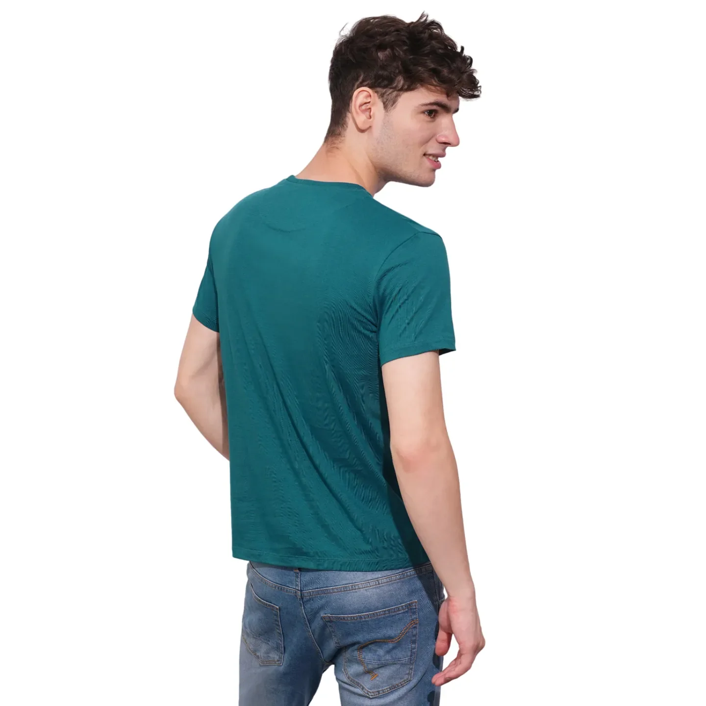 Blue Regular Fit Men's Short Sleeves T-Shirt by Being Human Clothing - Image 3
