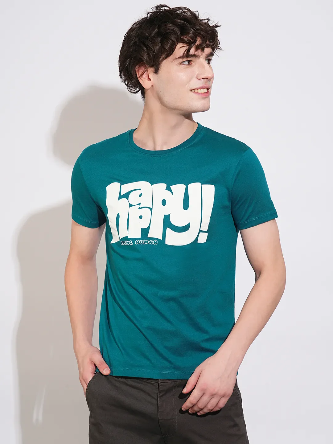 Blue Regular Fit Men's Short Sleeves T-Shirt by Being Human Clothing