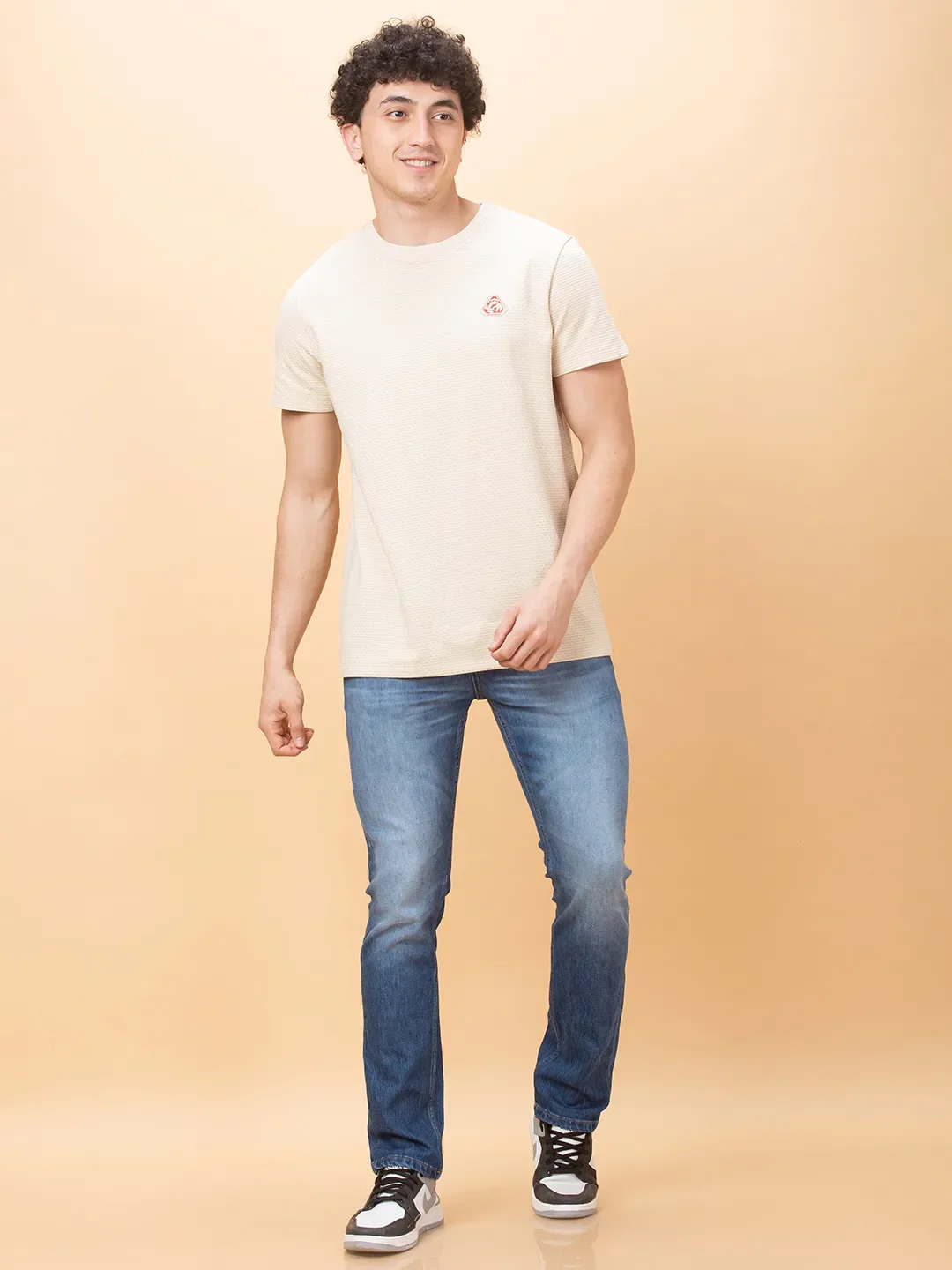 Chalk Regular Fit Round Neck Men's T-Shirt by Being Human Clothing - Image 2