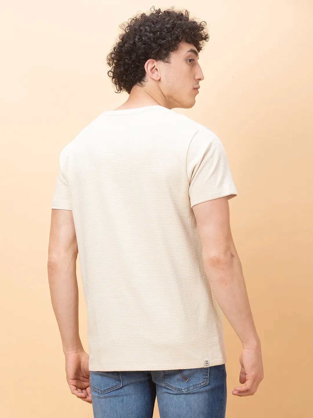 Chalk Regular Fit Round Neck Men's T-Shirt by Being Human Clothing - Image 3