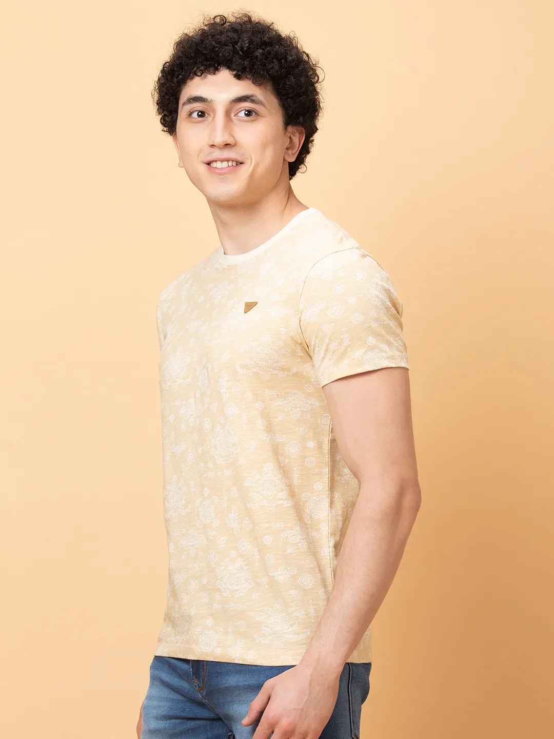 Chalk Regular Fit Round Neck Men's T-Shirt by Being Human Clothing - Image 4