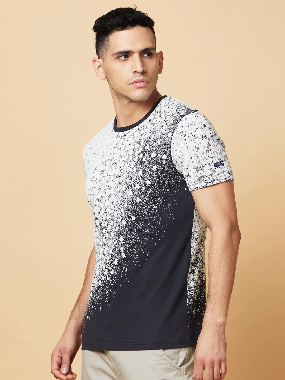 Charcoal Slim Fit Round Neck Men's T-Shirt by Being Human Clothing - Image 4