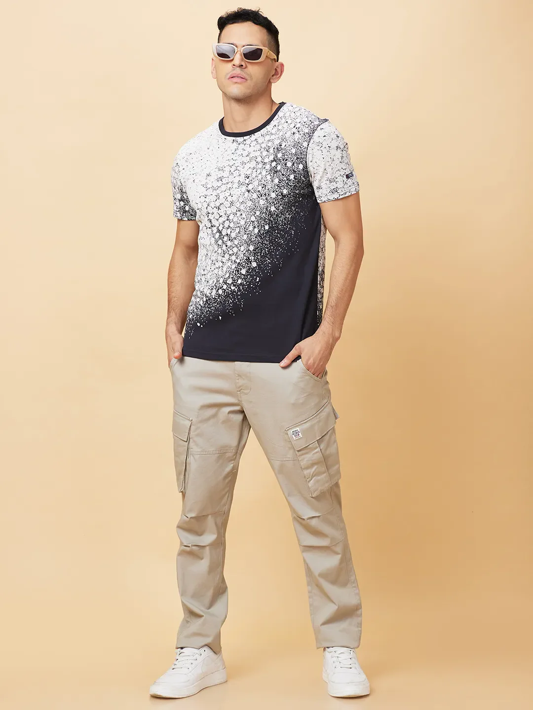 Charcoal Slim Fit Round Neck Men's T-Shirt by Being Human Clothing - Image 6