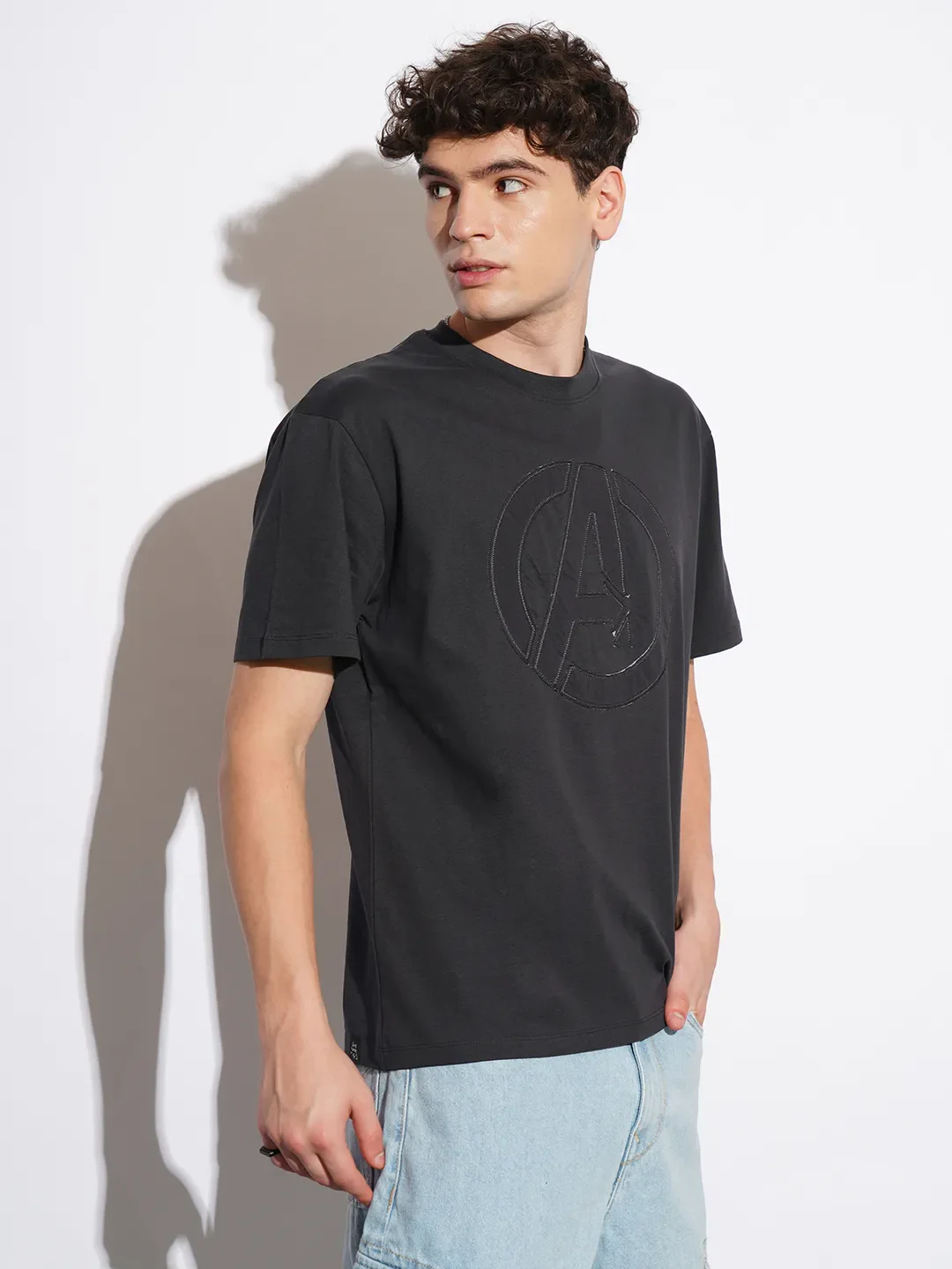 Avengers Charcoal Easy Fit Round Neck Men's T-Shirt by Being Human Clothing - Image 2
