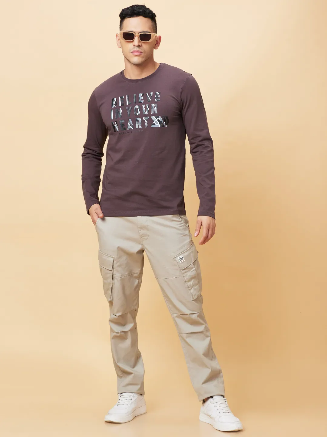 Coffee Regular Fit Round Neck Men's T-Shirt by Being Human Clothing - Image 6