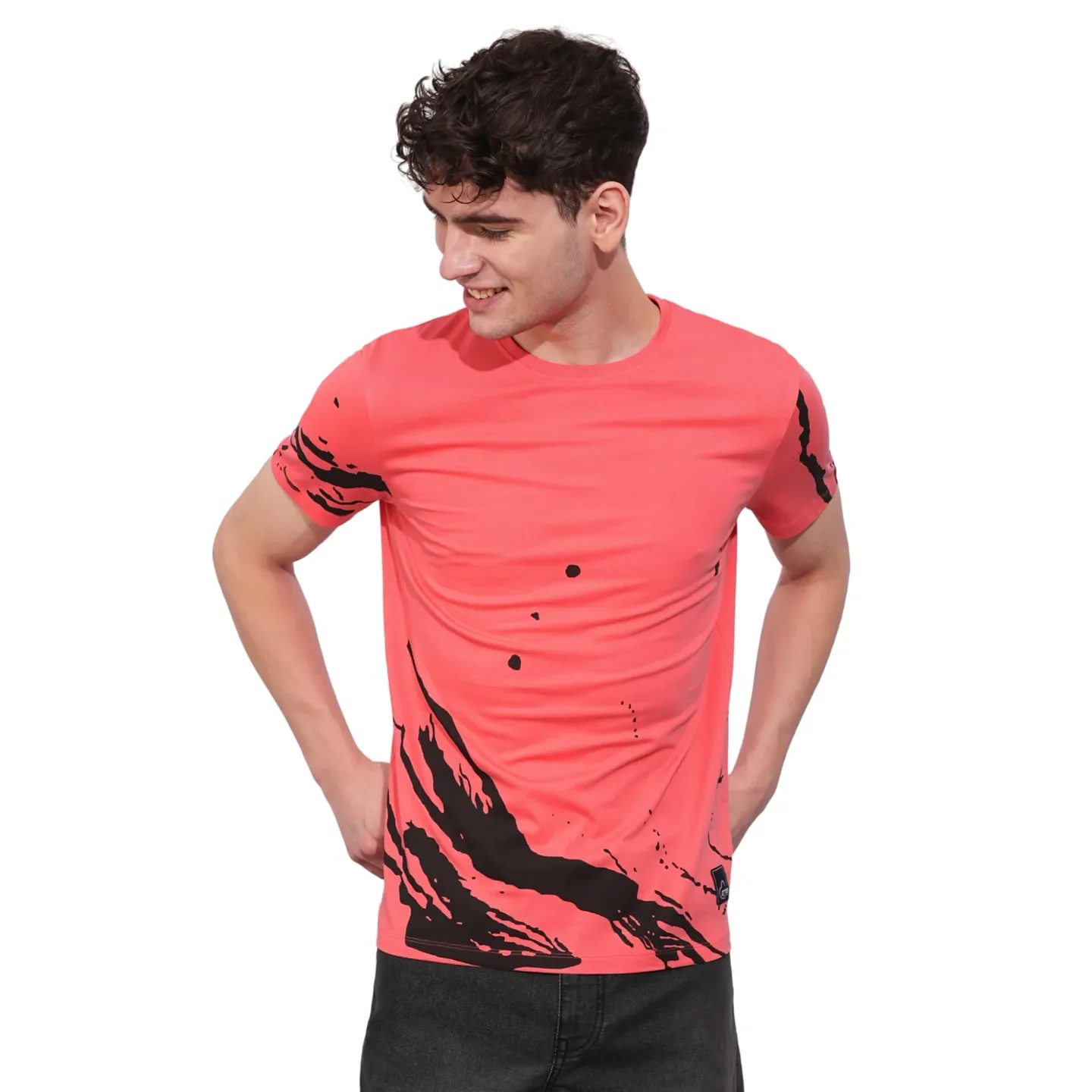 Coral Regular Fit Men's Short Sleeves T-Shirt by Being Human Clothing