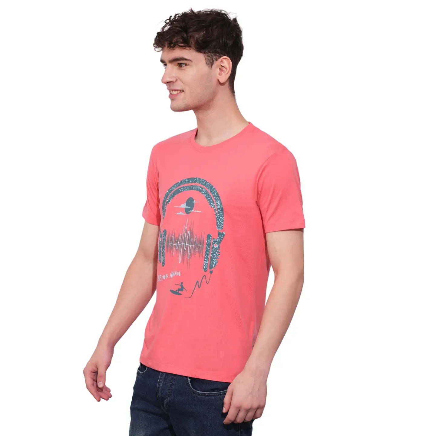 Coral Regular Fit Men's Short Sleeves T-Shirt by Being Human Clothing - Image 2
