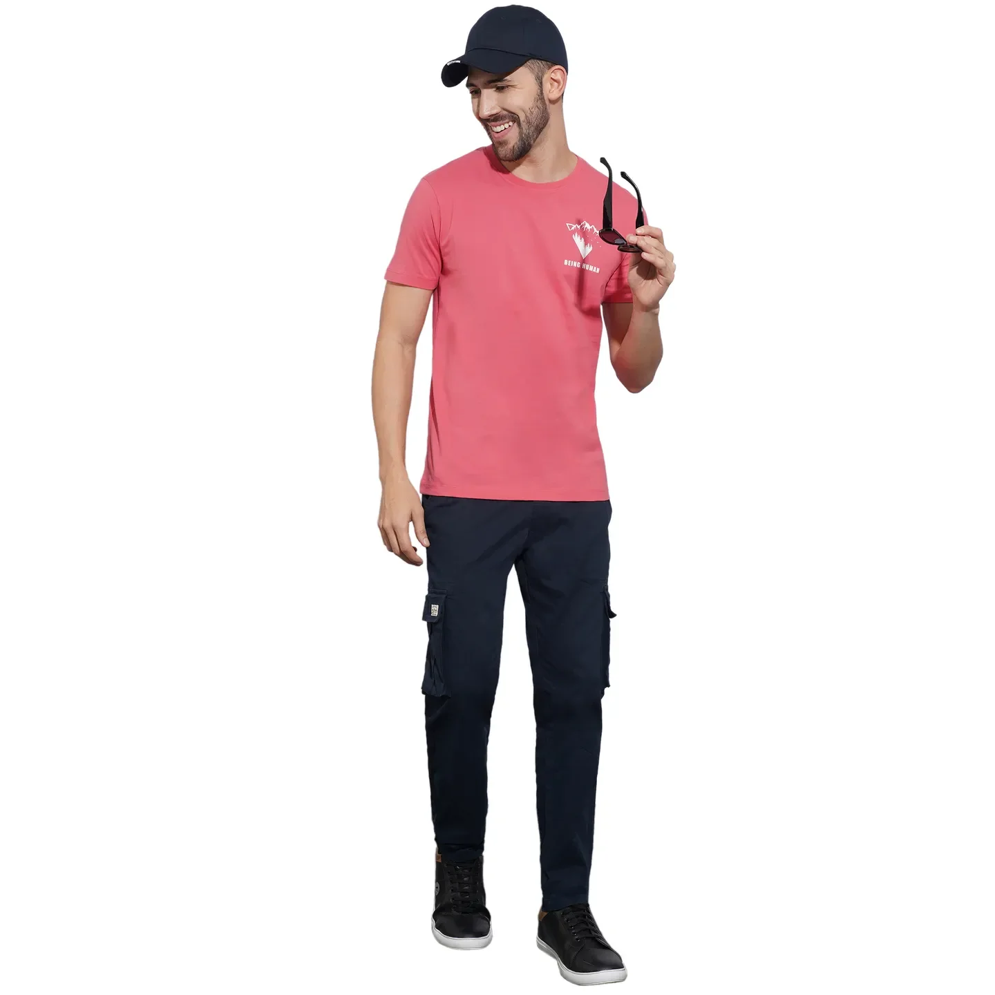 Coral Regular Fit Round Neck Men's T-Shirt by Being Human Clothing - Image 4