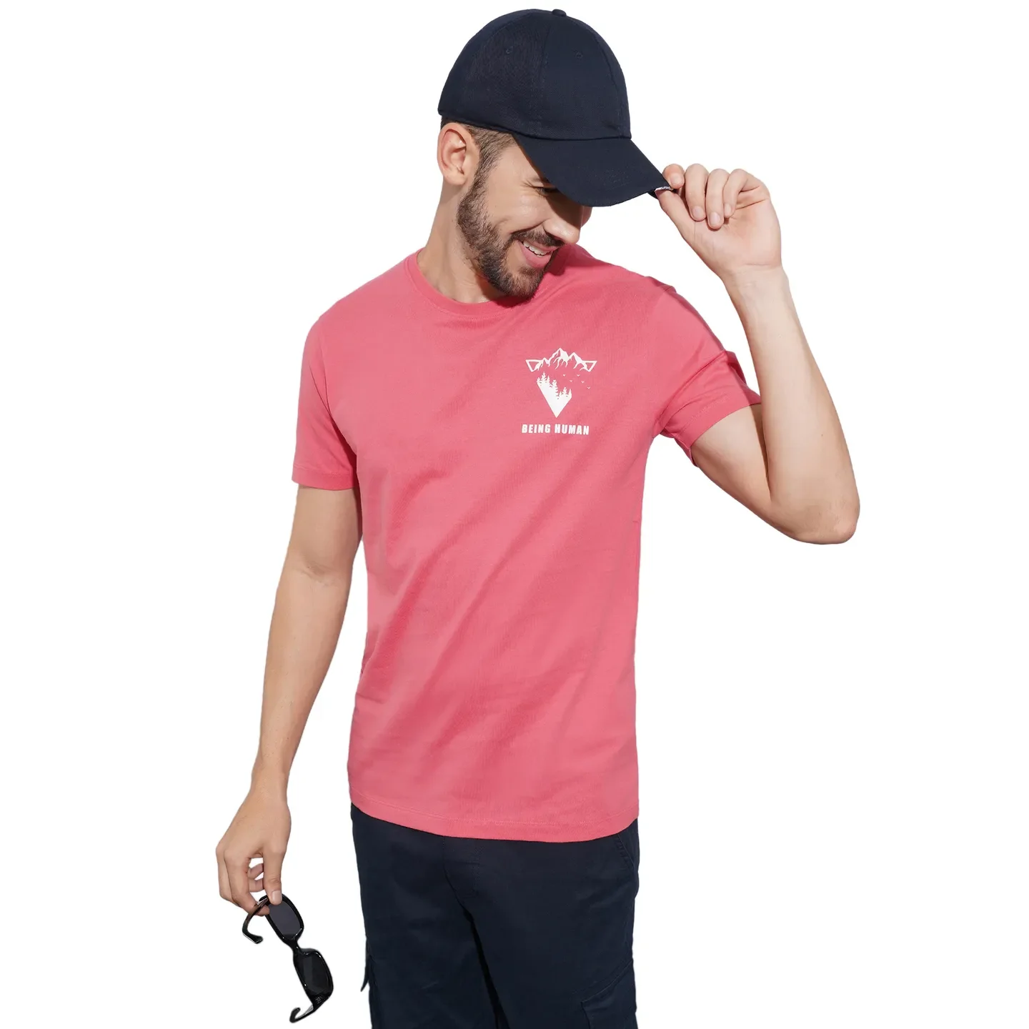 Coral Regular Fit Round Neck Men's T-Shirt by Being Human Clothing - Image 6