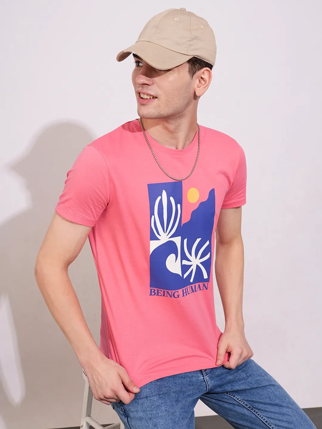 Coral Regular Fit Men's Short Sleeves T-Shirt by Being Human Clothing - Image 6