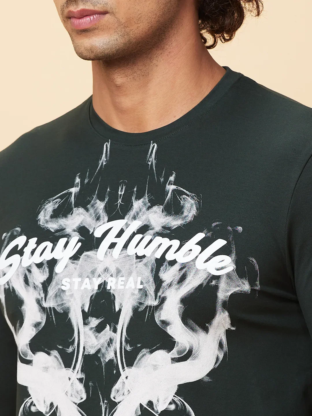 Deep Emerald Regular Fit Round Neck Men's T-Shirt by Being Human Clothing - Image 5