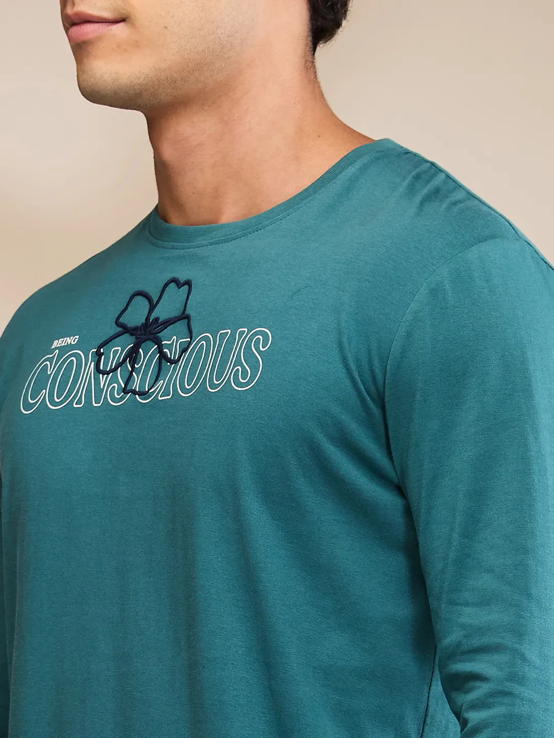 Deep Emerald Regular Fit Round Neck Men's T-Shirt by Being Human Clothing - Image 5