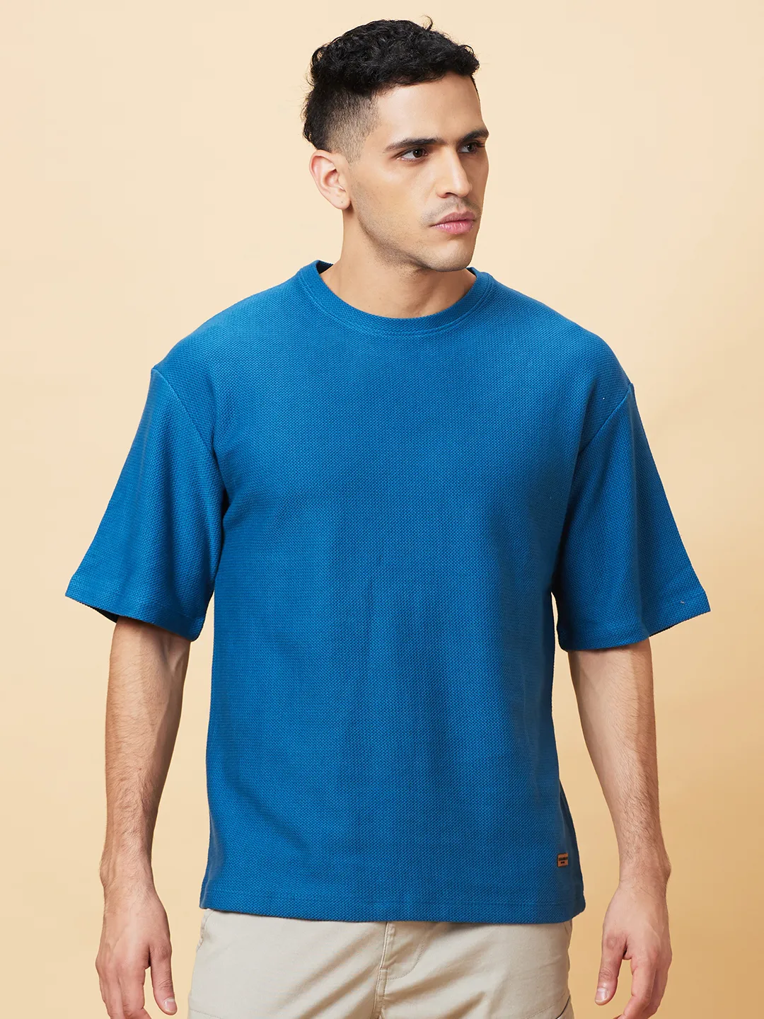 Deep Teal Easy Fit Round Neck Men's T-Shirt by Being Human Clothing