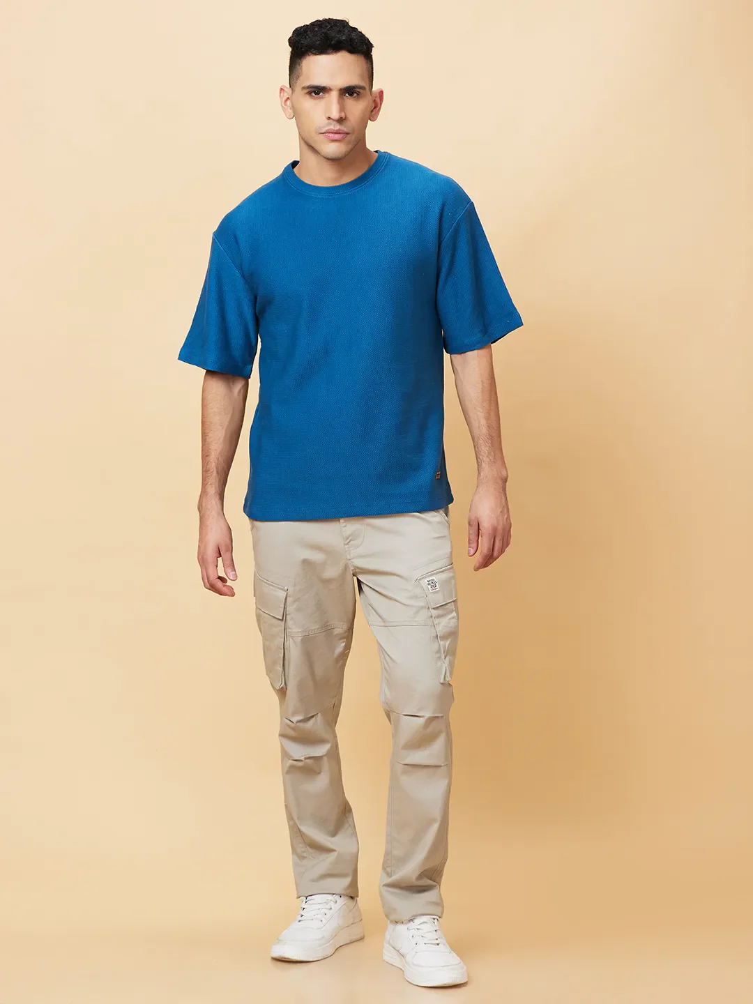 Deep Teal Easy Fit Round Neck Men's T-Shirt by Being Human Clothing - Image 2