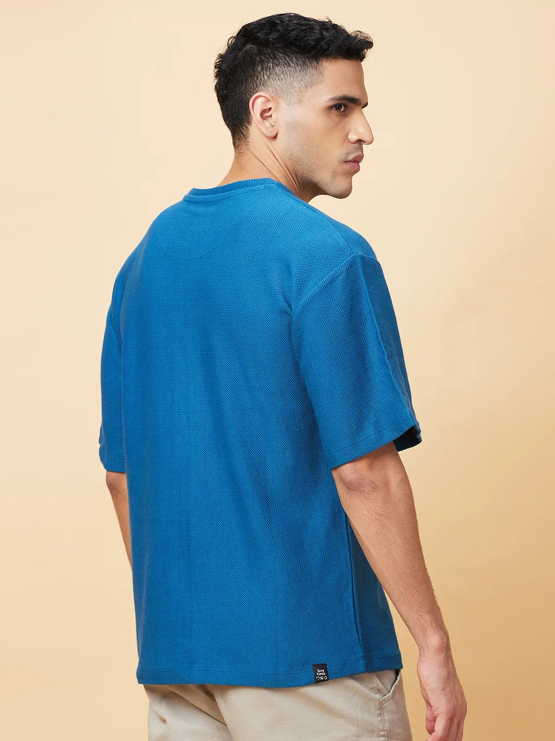 Deep Teal Easy Fit Round Neck Men's T-Shirt by Being Human Clothing - Image 3