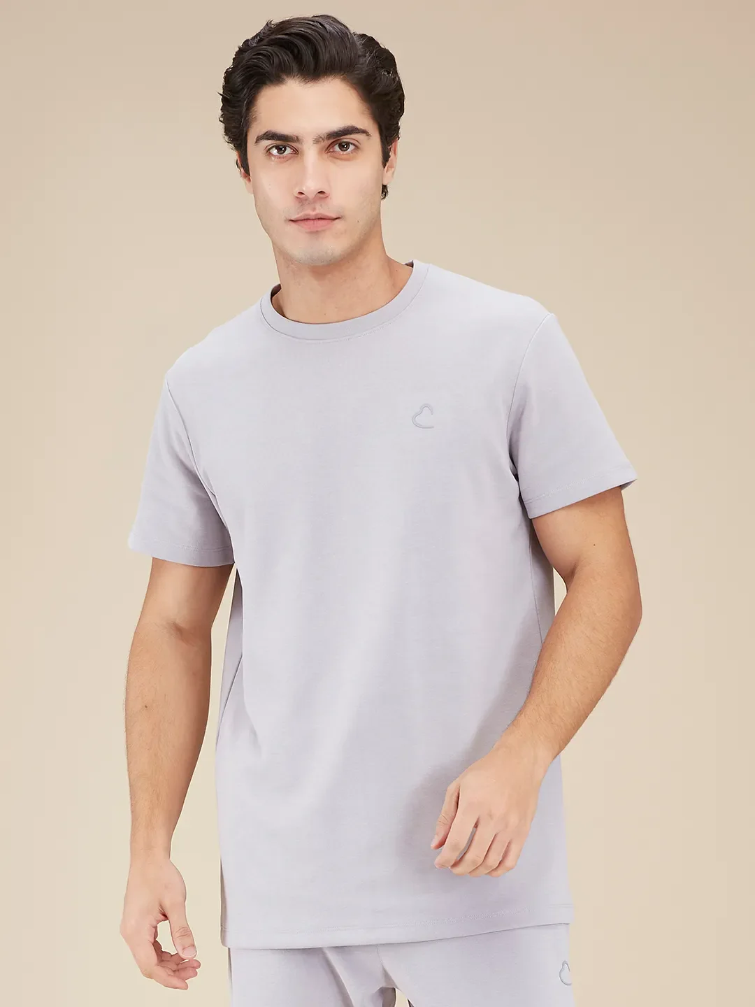 Dark Grey Slim Fit Round Neck Men's T-Shirt by Being Human Clothing