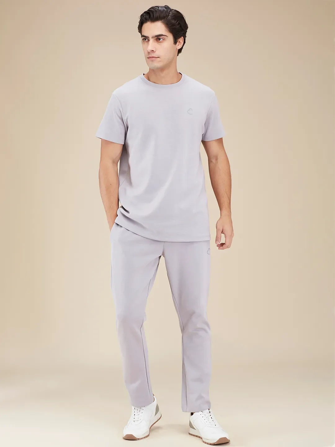 Dark Grey Slim Fit Round Neck Men's T-Shirt by Being Human Clothing - Image 2