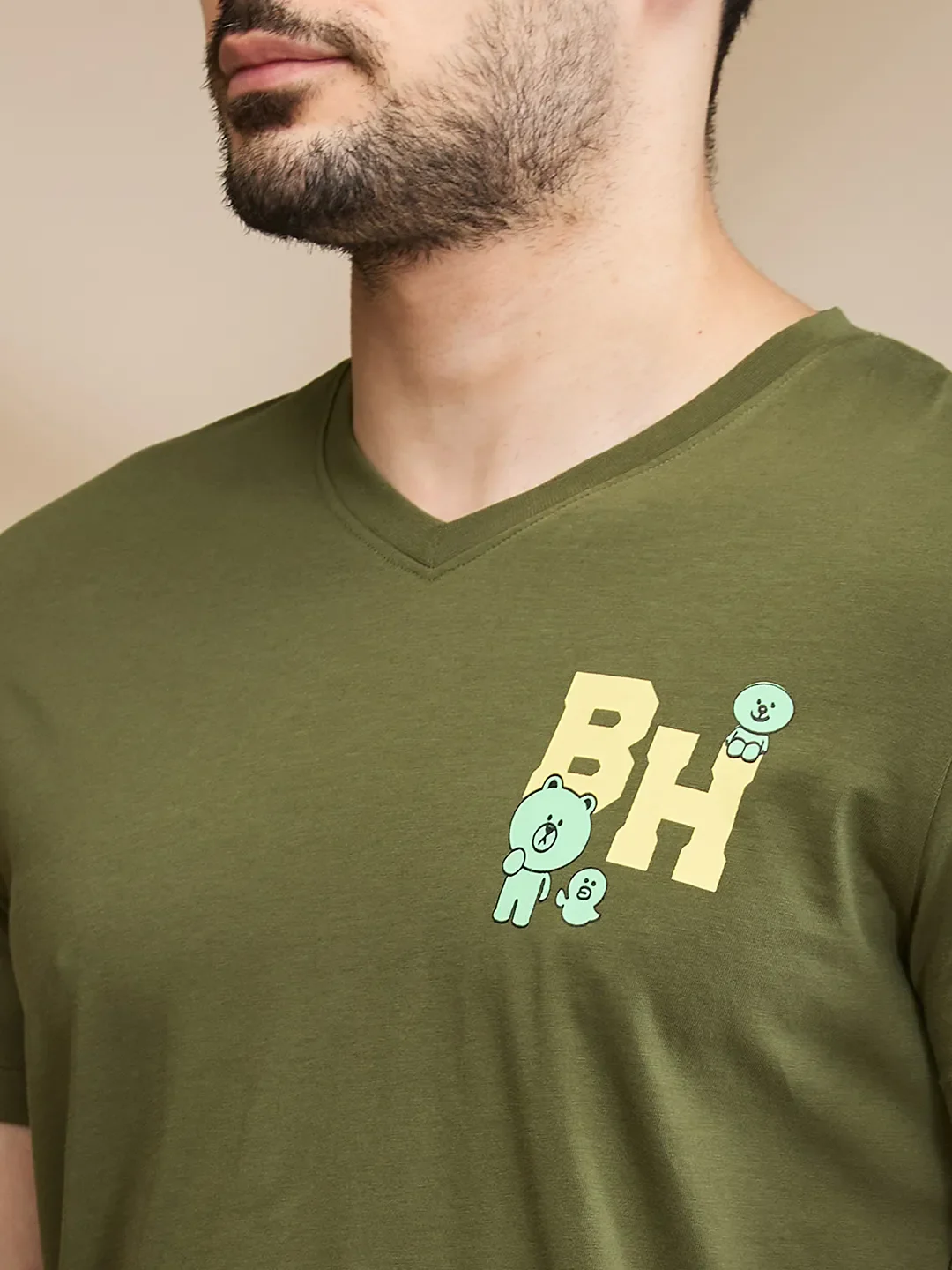 Dark Green Regular Fit Men's Short Sleeves T-Shirt by Being Human Clothing - Image 5