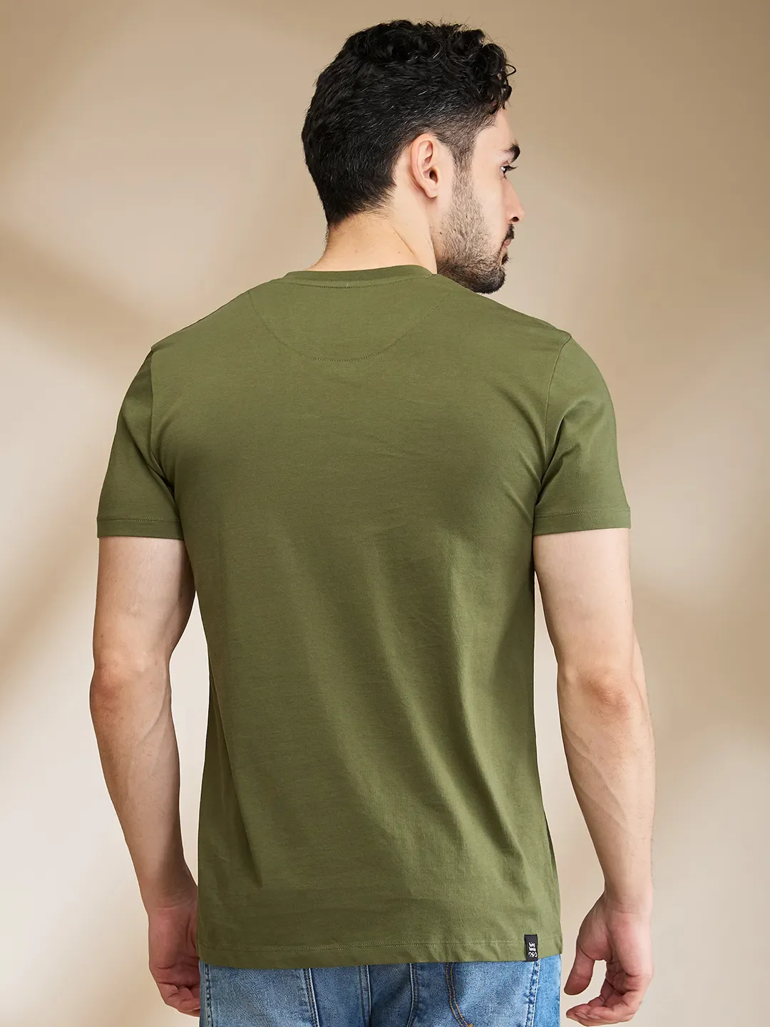 Dark Green Regular Fit Men's Short Sleeves T-Shirt by Being Human Clothing - Image 3