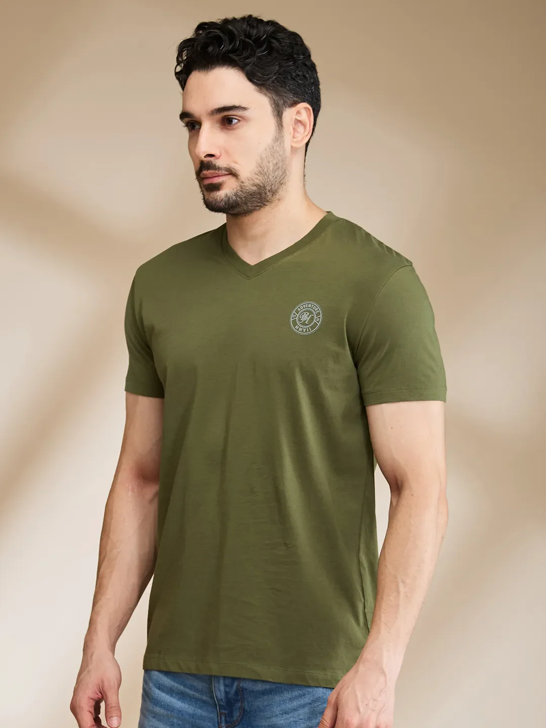 Dark Green Regular Fit Men's Short Sleeves T-Shirt by Being Human Clothing - Image 4
