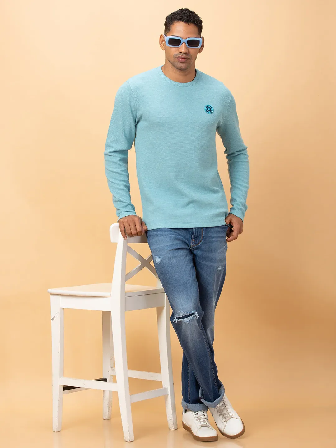 Green Regular Fit Round Neck Men's T-Shirt by Being Human Clothing - Image 6