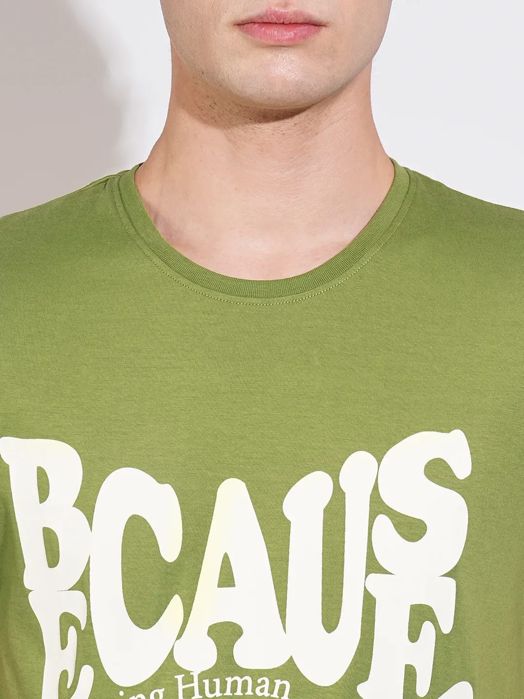 Green Regular Fit Men's Short Sleeves T-Shirt by Being Human Clothing - Image 5