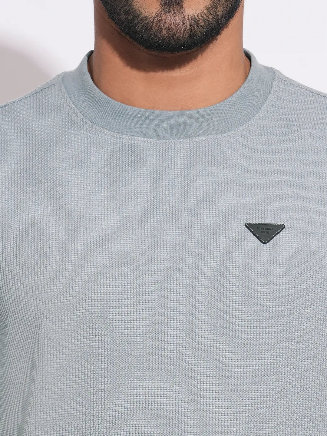 Grey Easy Fit Round Neck Men's T-Shirt by Being Human Clothing - Image 5