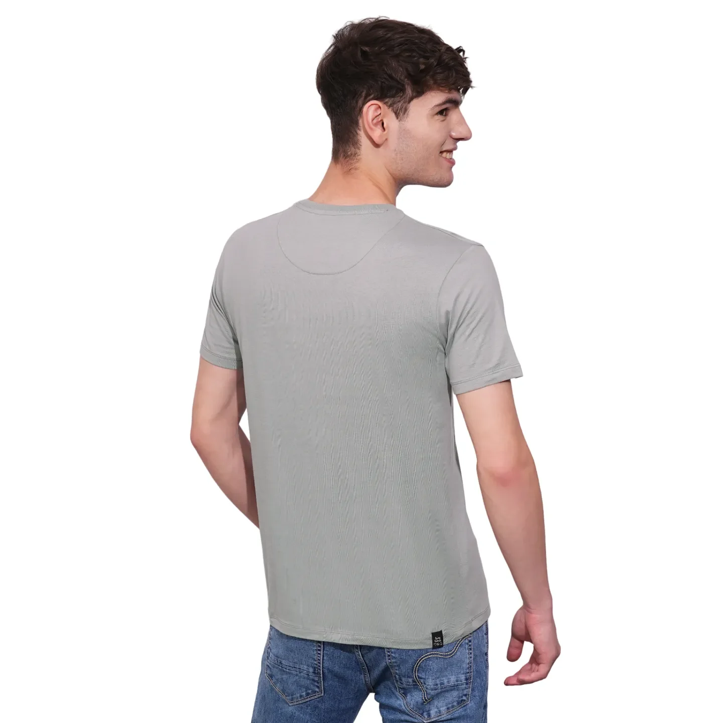 Grey Regular Fit Round Neck Men's T-Shirt by Being Human Clothing - Image 3