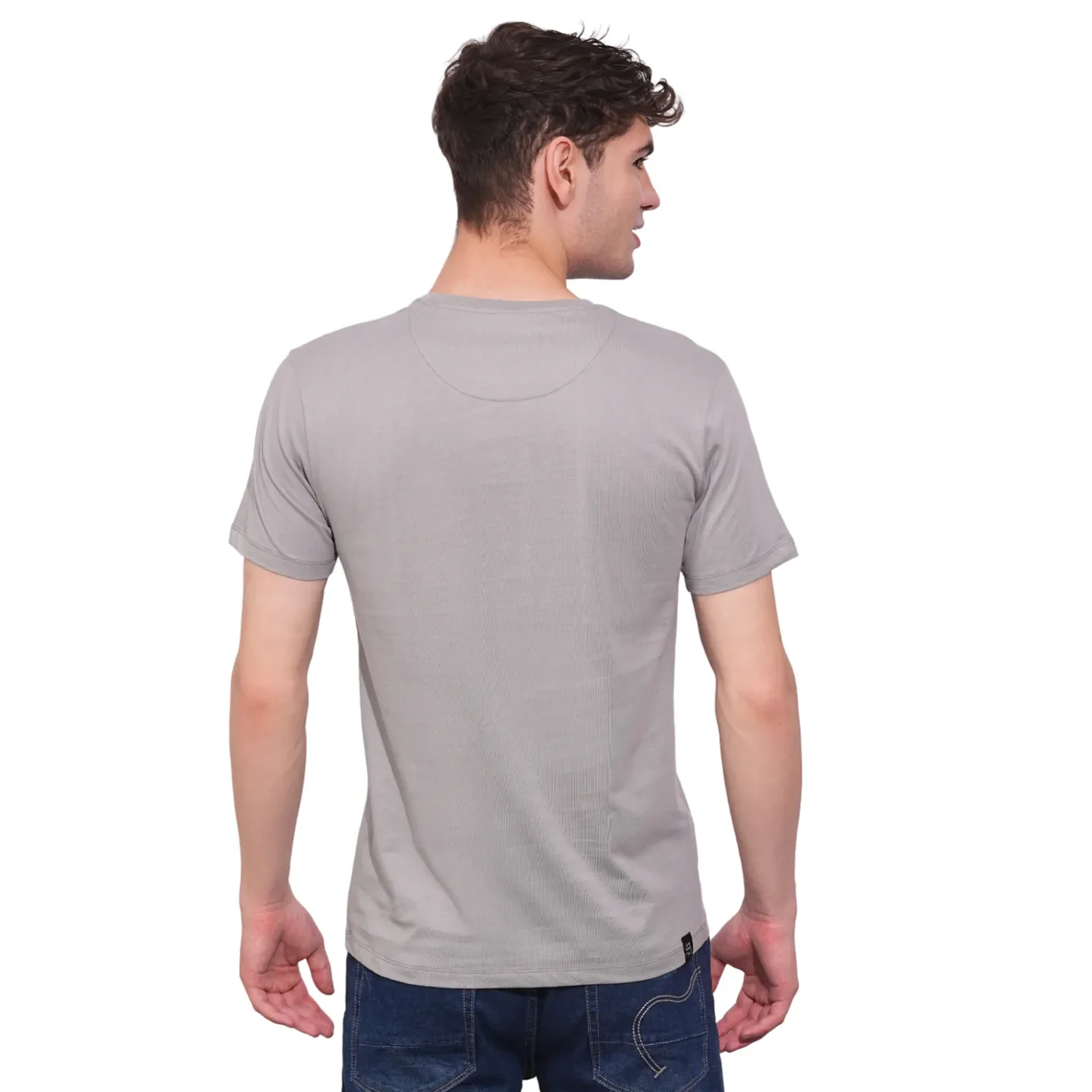 Grey Regular Fit Round Neck Men's T-Shirt by Being Human Clothing - Image 3
