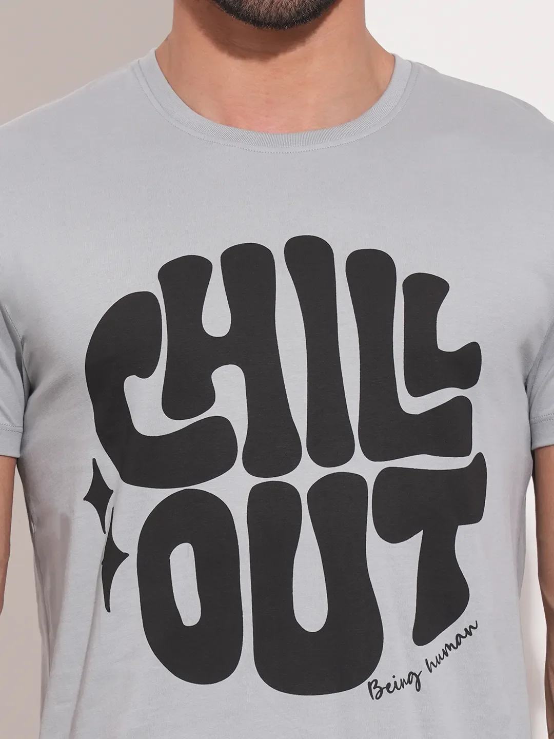 Grey Regular Fit Men's Short Sleeves T-Shirt by Being Human Clothing - Image 6
