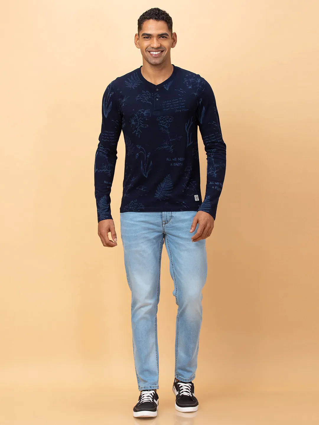 Indigo Regular Fit Round Neck Men's T-Shirt by Being Human Clothing - Image 2