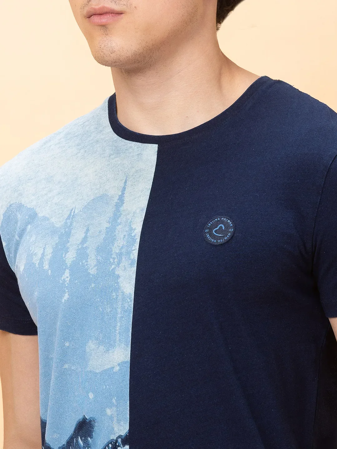 Indigo Slim Fit Round Neck Men's T-Shirt by Being Human Clothing - Image 5