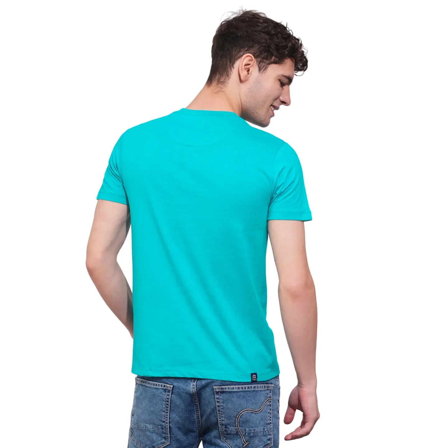 Blue Regular Fit Men's Short Sleeves T-Shirt by Being Human Clothing - Image 3