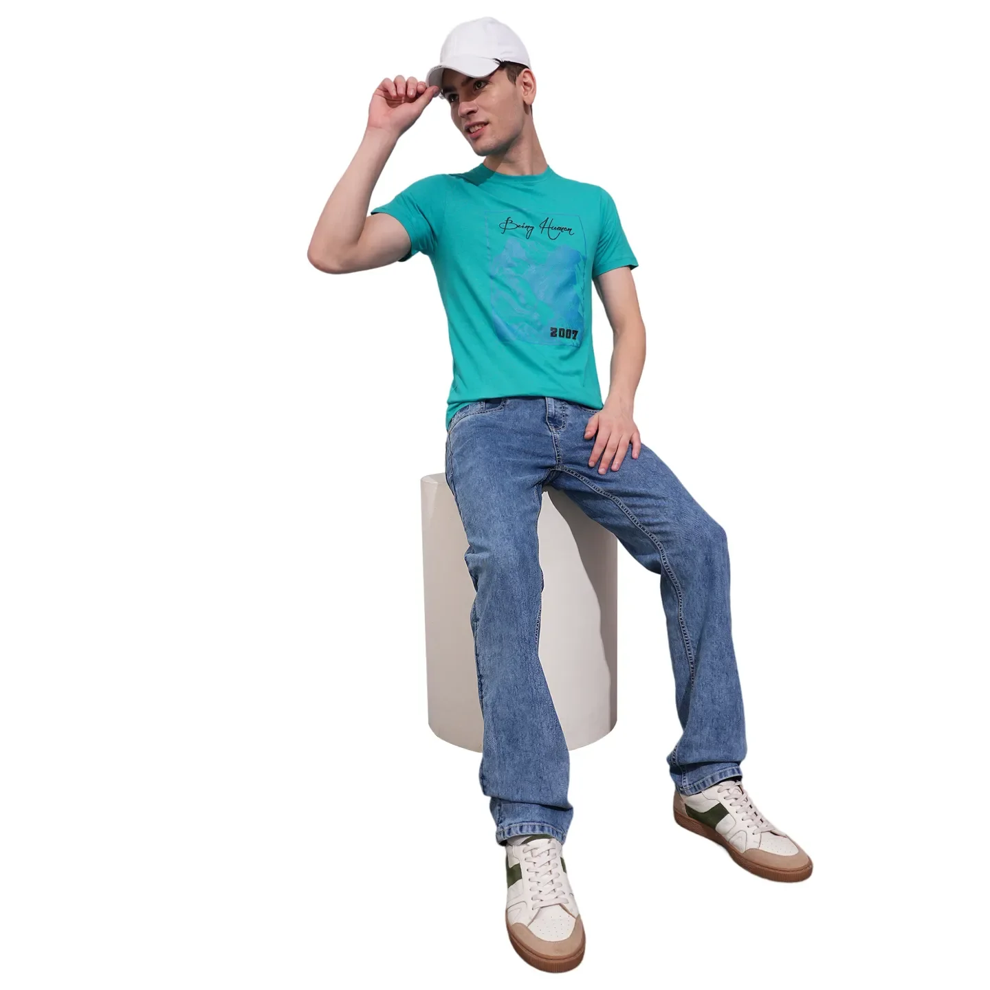 Blue Regular Fit Men's Short Sleeves T-Shirt by Being Human Clothing - Image 4