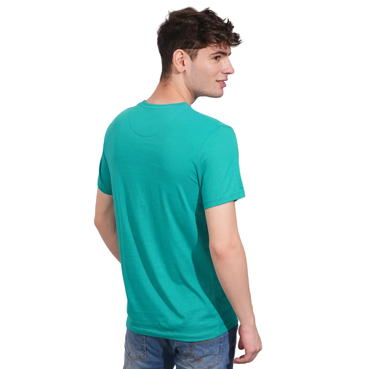 Blue Regular Fit Men's Short Sleeves T-Shirt by Being Human Clothing - Image 3