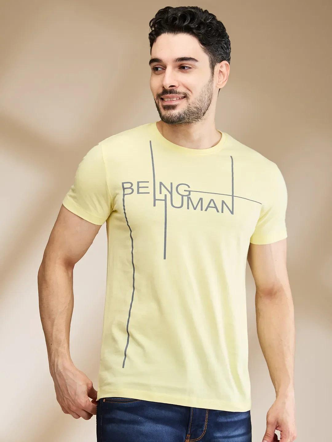Purple Regular Fit Men's Short Sleeves T-Shirt by Being Human Clothing